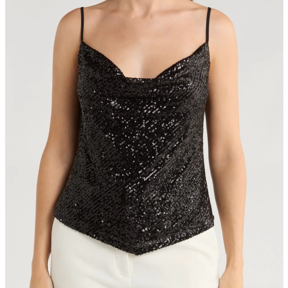 Leith Cowl Neck Sequin Camisole